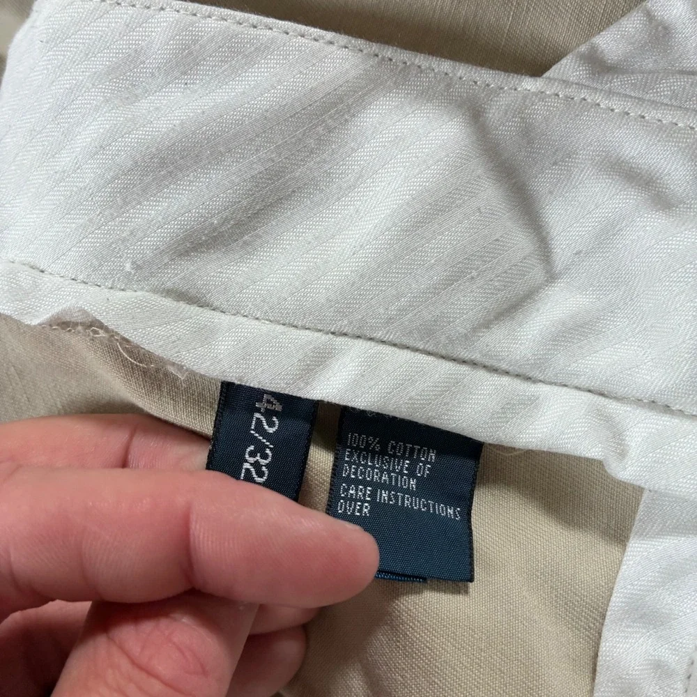 Vintage Polo Ralph Lauren Suffield Pant 42x32 Khaki Cotton Cuffed Chino 90s